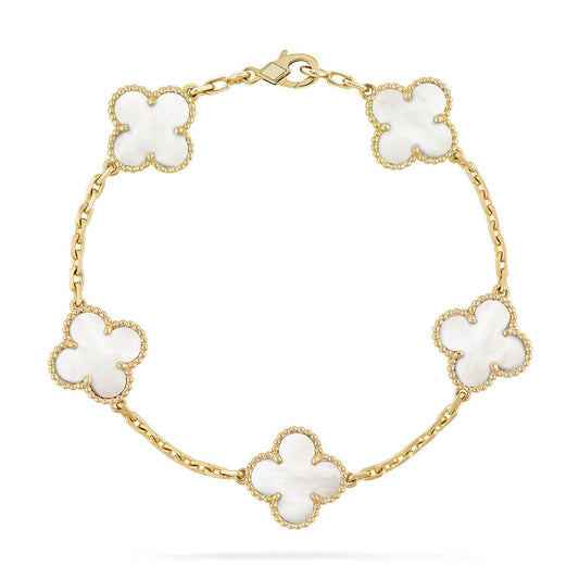 [Lumina]CLOVER WHITE PEARL MOP 5 MOTIF BRACELET COLLECTION