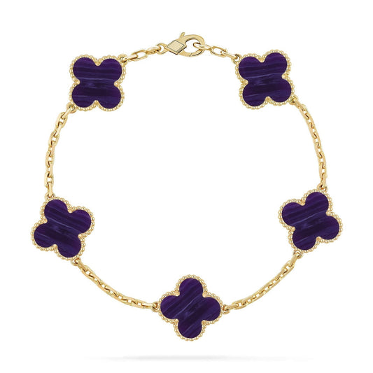 [Lumina]CLOVER 5 MOTIF PURPLE STRIPES BRACELET COLLECTION
