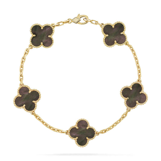 [Lumina] CLOVER 5 MOTIF GRAY MOP BRACELET COLLECTION