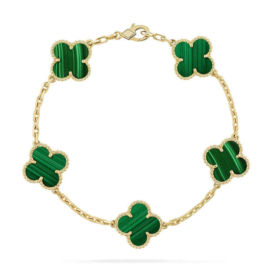 [Lumina] CLOVER 5 MOTIF MALACHITE BRACELET COLLECTION
