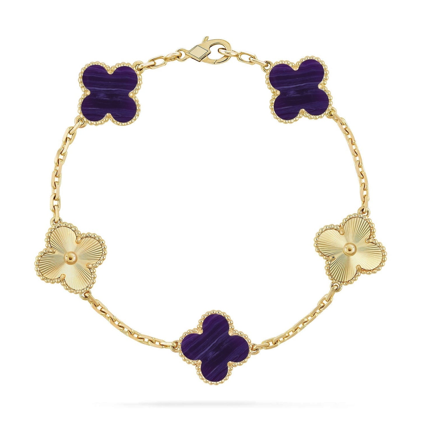 [Lumina]CLOVER 5 MOTIF PURPLE STRIPES BRACELET COLLECTION