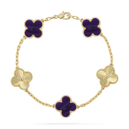 [Lumina]CLOVER 5 MOTIF PURPLE STRIPES BRACELET COLLECTION