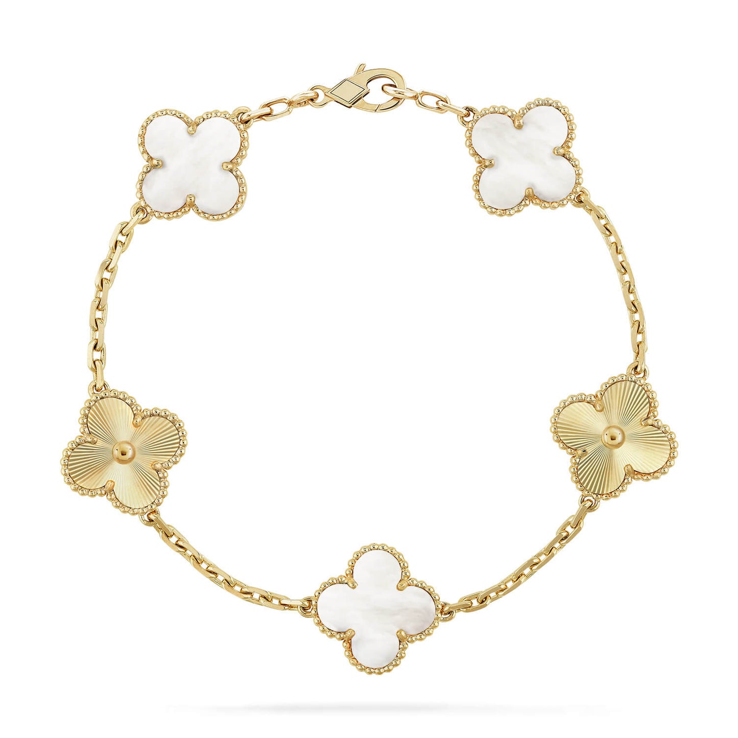 [Lumina]CLOVER WHITE PEARL MOP 5 MOTIF BRACELET COLLECTION