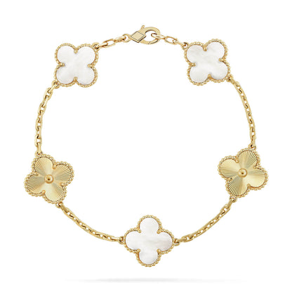[Lumina]CLOVER WHITE PEARL MOP 5 MOTIF BRACELET COLLECTION