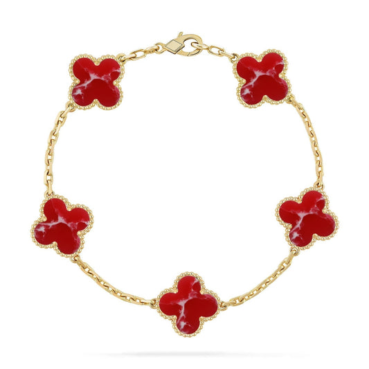 [Lumina]CLOVER 5 MOTIF RED PATTERN BRACELET COLLECTION