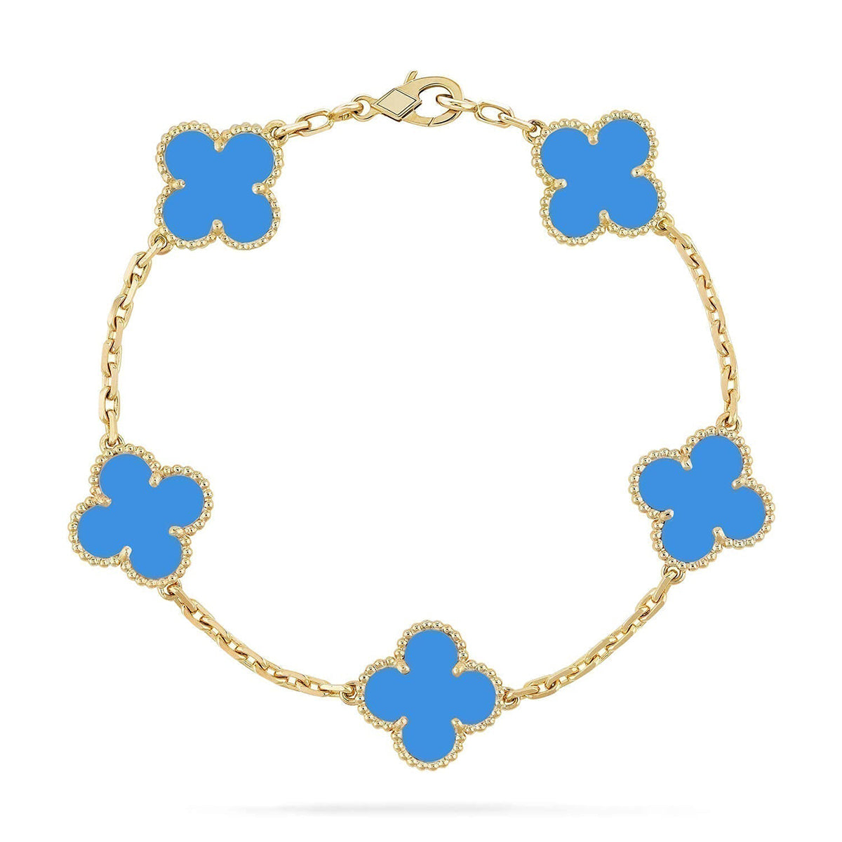 [Lumina] CLOVER 5 MOTIF BLUE AGATE BRACELET COLLECTION