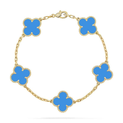 [Lumina] CLOVER 5 MOTIF BLUE AGATE BRACELET COLLECTION