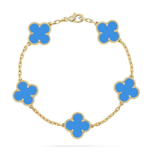 [Lumina] CLOVER 5 MOTIF BLUE AGATE BRACELET COLLECTION