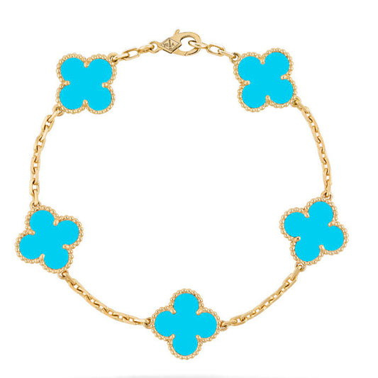 [Lumina] CLOVER 5 MOTIF TURQUOISE BRACELET COLLECTION