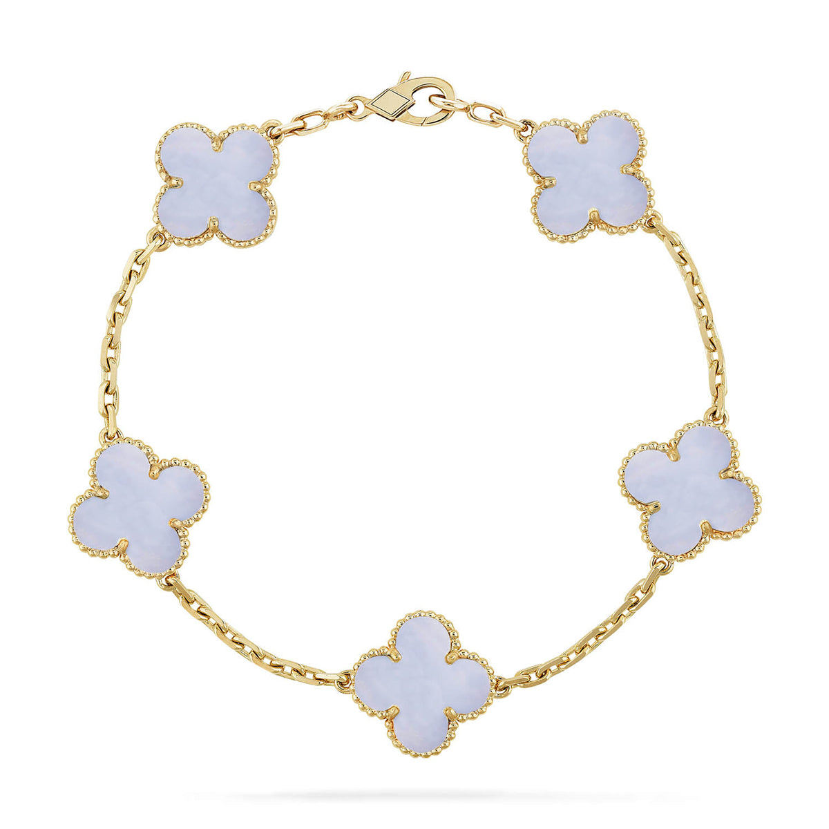 [Lumina] CLOVER 5 MOTIF PURPLE CHALCEDONY BRACELET COLLECTION
