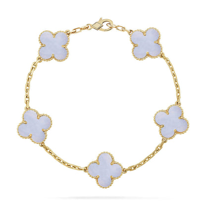 [Lumina] CLOVER 5 MOTIF PURPLE CHALCEDONY BRACELET COLLECTION