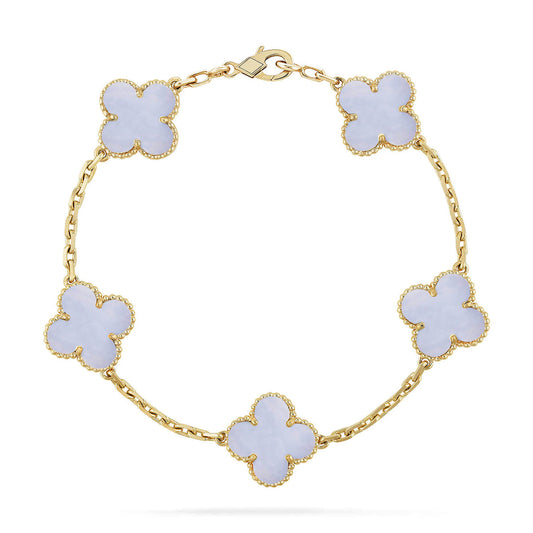 [Lumina] CLOVER 5 MOTIF PURPLE CHALCEDONY BRACELET COLLECTION