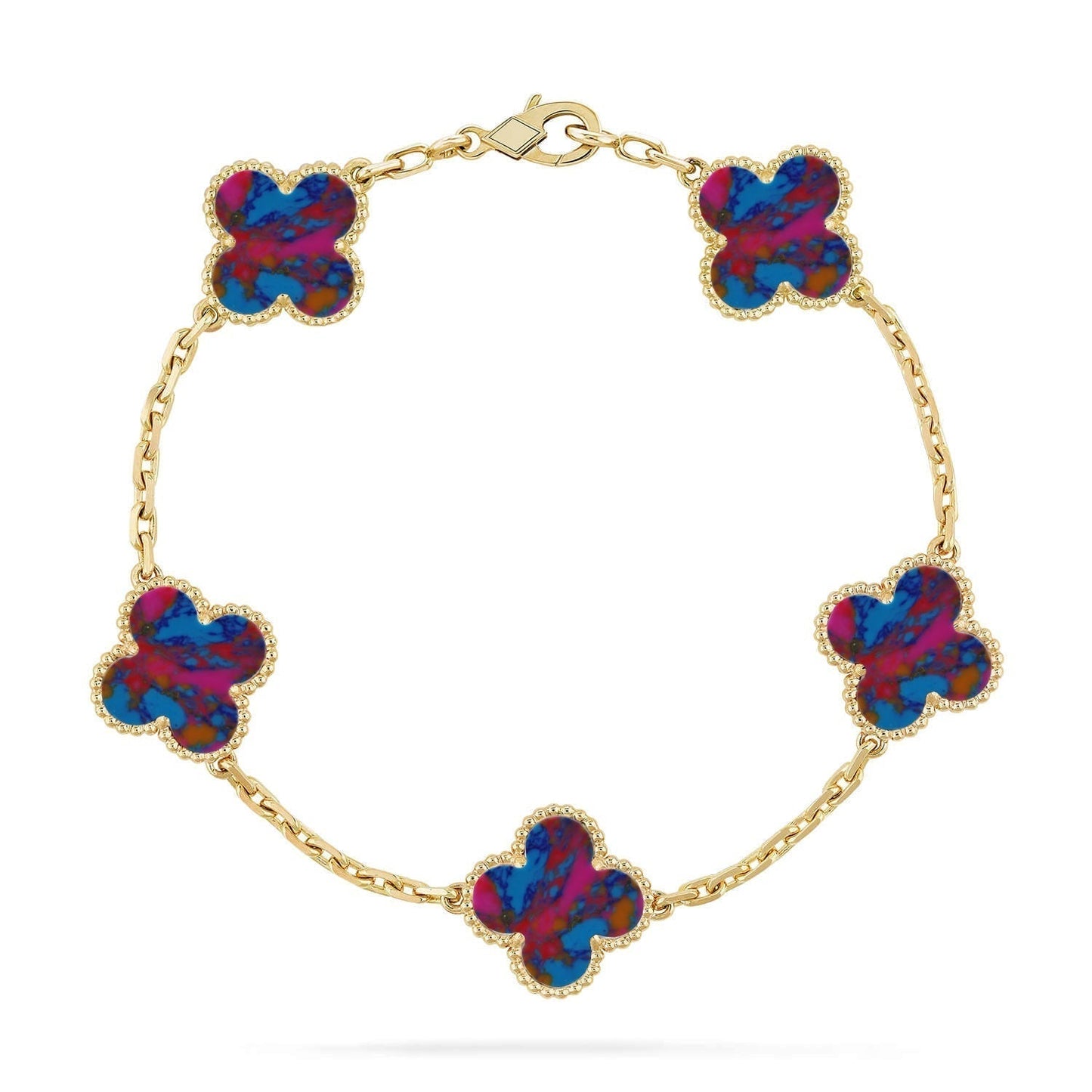 [Lumina]CLOVER 5 MOTIF COLOR GEMSTONES BRACELET COLLECTION
