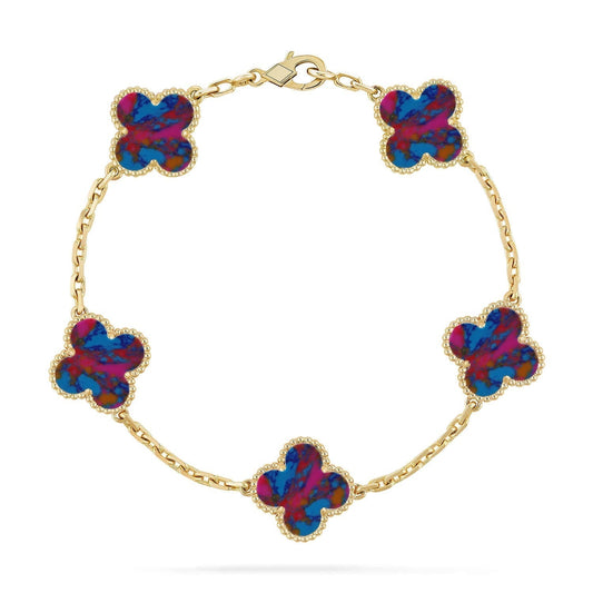[Lumina]CLOVER 5 MOTIF COLOR GEMSTONES BRACELET COLLECTION