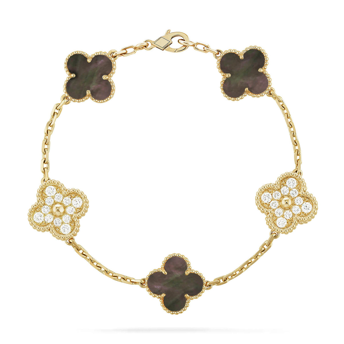 [Lumina] CLOVER 5 MOTIF GRAY MOP BRACELET COLLECTION