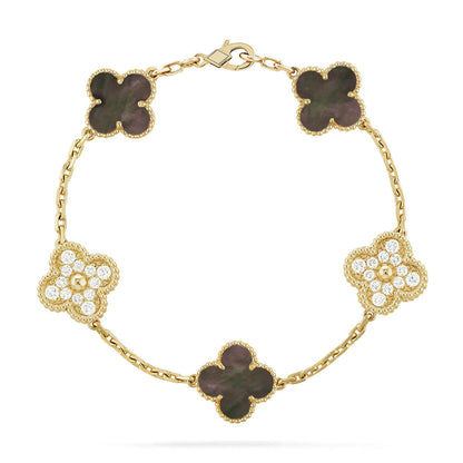 [Lumina] CLOVER 5 MOTIF GRAY MOP BRACELET COLLECTION
