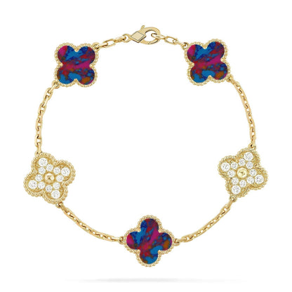 [Lumina]CLOVER 5 MOTIF COLOR GEMSTONES BRACELET COLLECTION