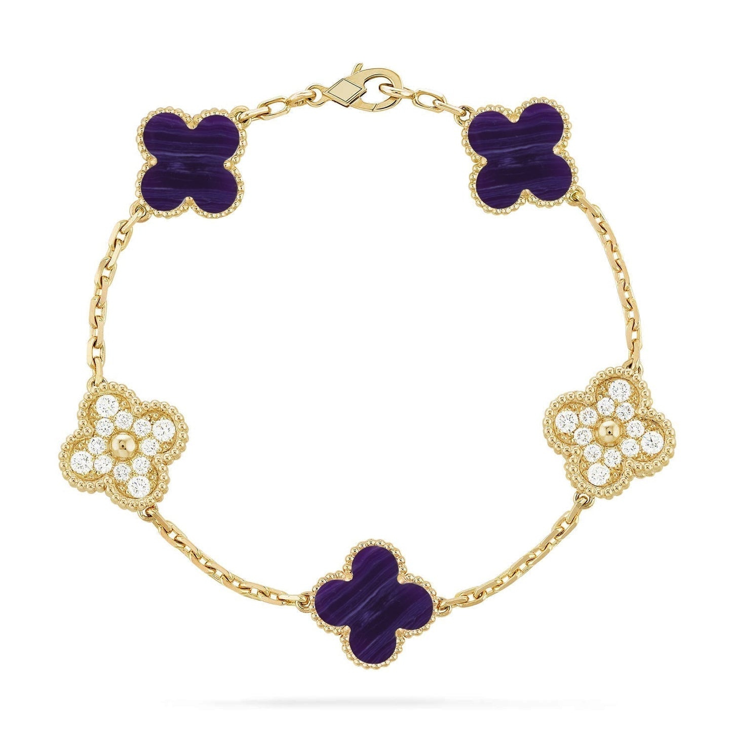 [Lumina]CLOVER 5 MOTIF PURPLE STRIPES BRACELET COLLECTION