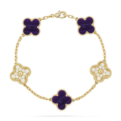 [Lumina]CLOVER 5 MOTIF PURPLE STRIPES BRACELET COLLECTION