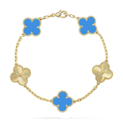 [Lumina] CLOVER 5 MOTIF BLUE AGATE BRACELET COLLECTION