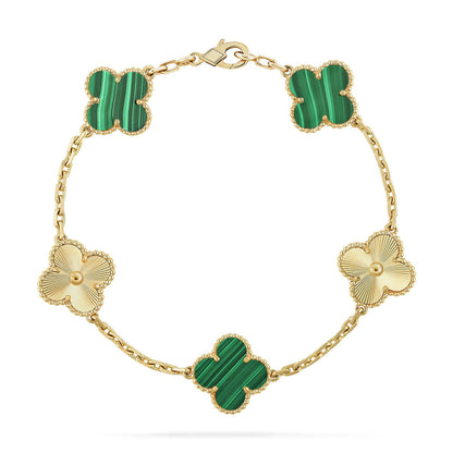 [Lumina] CLOVER 5 MOTIF MALACHITE BRACELET COLLECTION
