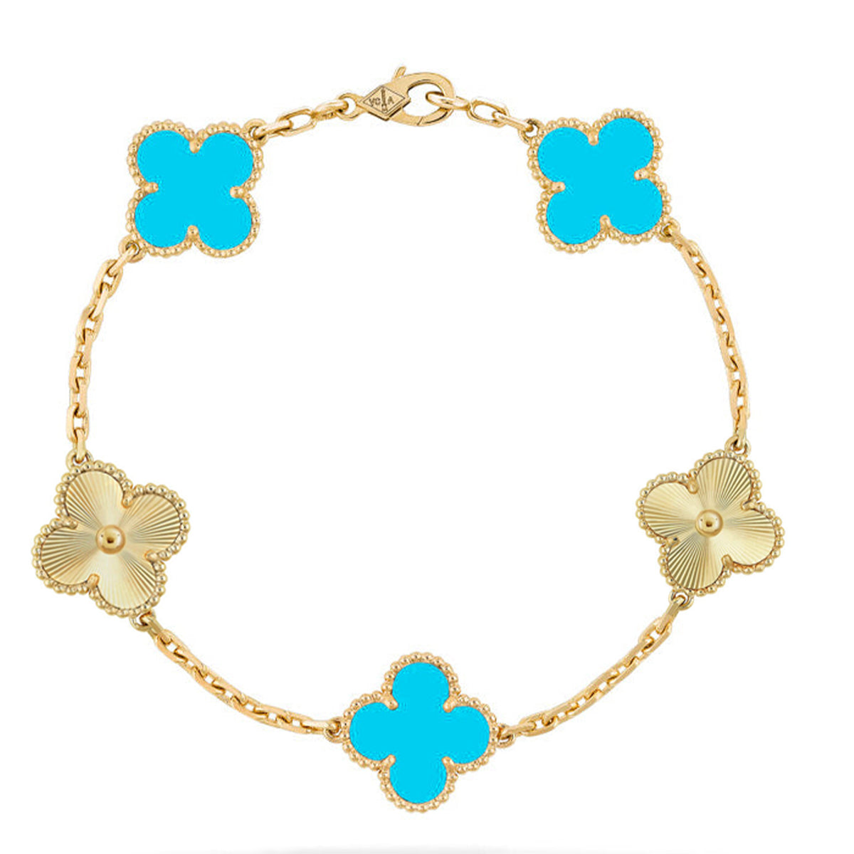 [Lumina] CLOVER 5 MOTIF TURQUOISE BRACELET COLLECTION