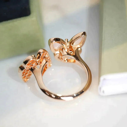 [Lumina]TWIN BUTTERFLY DIAMOND MOP RING