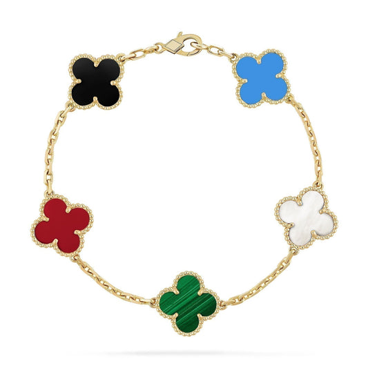 [Lumina]CLOVER 5 MOTIFS MULTICOLOR BRACELET