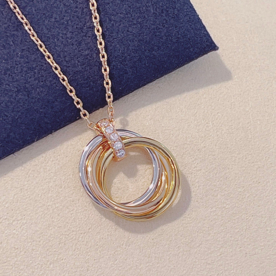 [Lumina]TRINITY NECKLACE GOLD  DIAMONDS