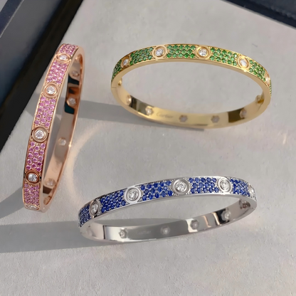 [Lumina]2026 PAVE GEMSTONE LOVE BRACELET 6.1MM 10 DIAMONDS