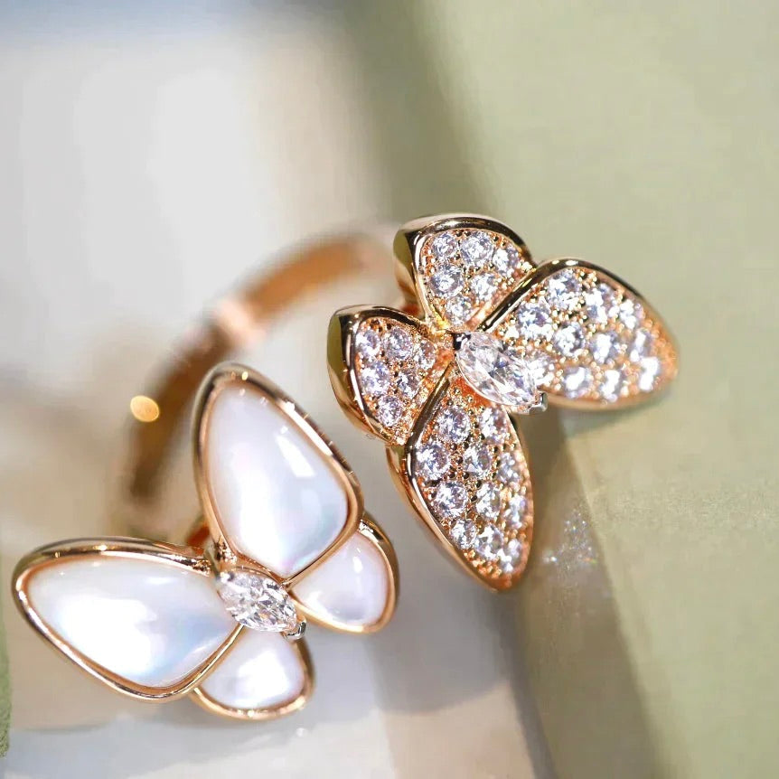 [Lumina]TWIN BUTTERFLY DIAMOND MOP RING