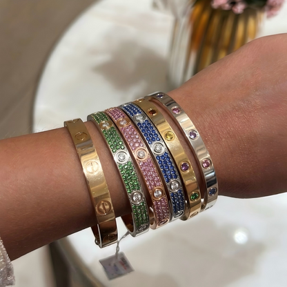 [Lumina]2026 PAVE GEMSTONE LOVE BRACELET 6.1MM 10 DIAMONDS