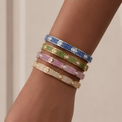 [Lumina]2026 PAVE GEMSTONE LOVE BRACELET 6.1MM 10 DIAMONDS