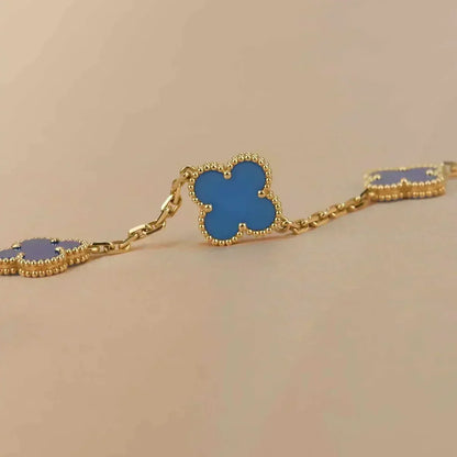 [Lumina] CLOVER 5 MOTIF BLUE AGATE BRACELET COLLECTION