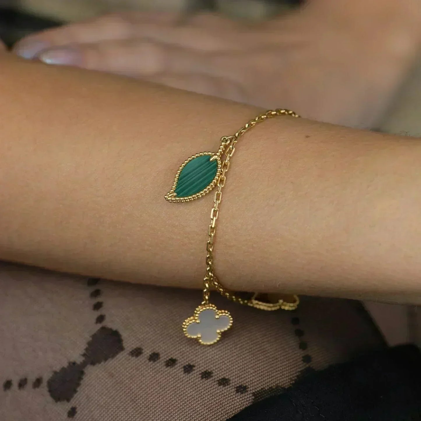 [Lumina]LUCKY SPRING 5 MOTIF GOLD BRACELET