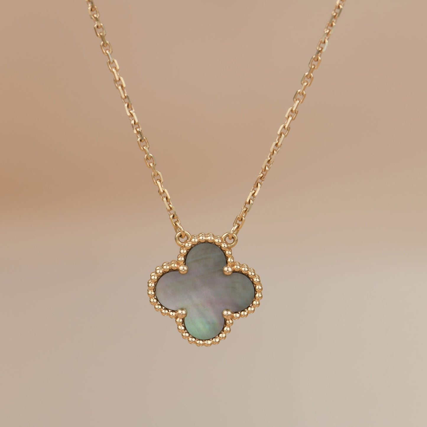 [Lumina]CLOVER 15MM  GRAY MOTHER OF PEARL NECKLACE