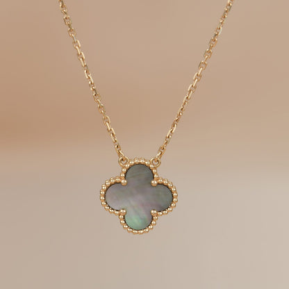 [Lumina]CLOVER 15MM  GRAY MOTHER OF PEARL NECKLACE