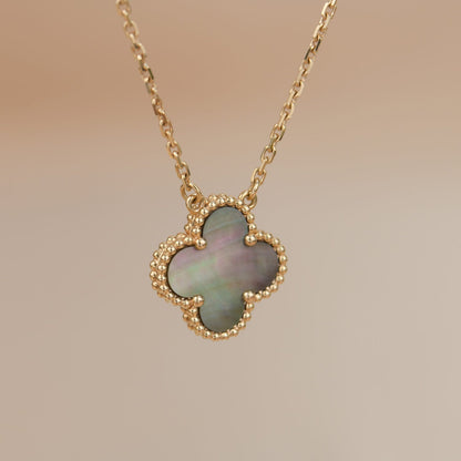 [Lumina]CLOVER 15MM  GRAY MOTHER OF PEARL NECKLACE