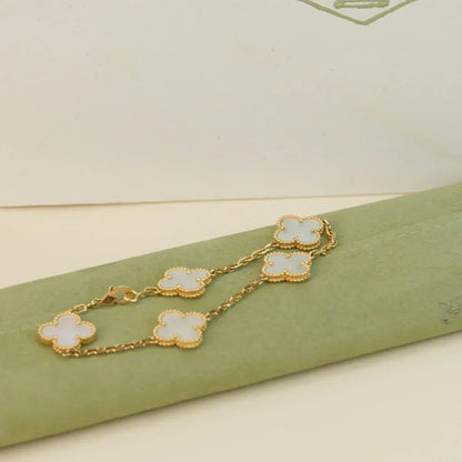 [Lumina]CLOVER WHITE PEARL MOP 5 MOTIF BRACELET COLLECTION