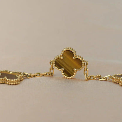 [Lumina] CLOVER 5 MOTIFS TIGER EYE BRACELET COLLECTION