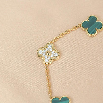 [Lumina] CLOVER 5 MOTIF MALACHITE BRACELET COLLECTION