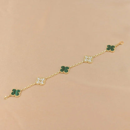 [Lumina] CLOVER 5 MOTIF MALACHITE BRACELET COLLECTION