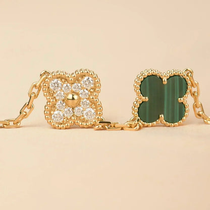 [Lumina] CLOVER 5 MOTIF MALACHITE BRACELET COLLECTION