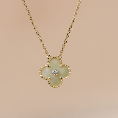 [Lumina]CLOVER 15MM DIAMOND GOLD MOTHER OF PEARL NECKLACE
