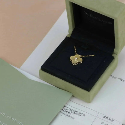 [Lumina]CLOVER 15MM DIAMOND GOLD MOTHER OF PEARL NECKLACE
