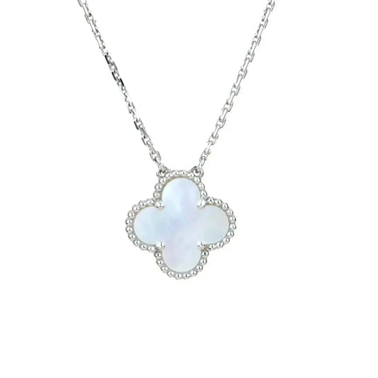 [Lumina]CLOVER  15MM WHITE MOTHER-OF-PEARL SILVER