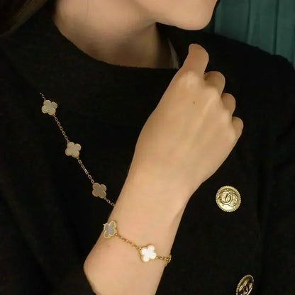 [Lumina]CLOVER WHITE PEARL MOP 5 MOTIF BRACELET COLLECTION