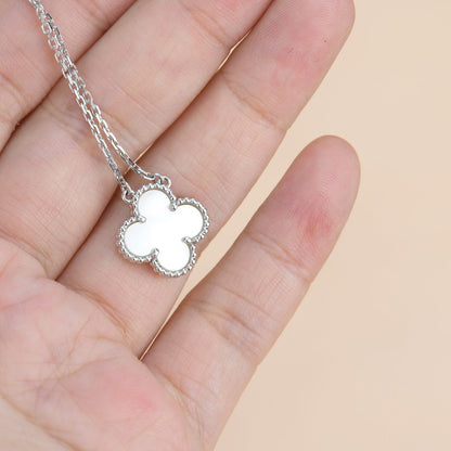 [Lumina]CLOVER  15MM WHITE MOTHER-OF-PEARL SILVER