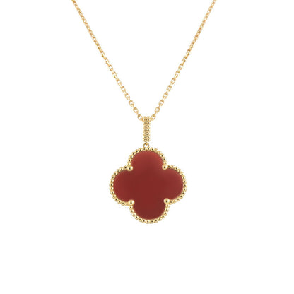 [Lumina]CLOVER 25MM NECKLACE GOLD CARNELIAN