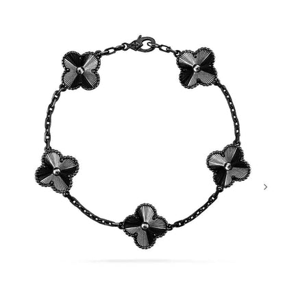 [Lumina]CLOVER 5 MOTIF BLACK BRACELET